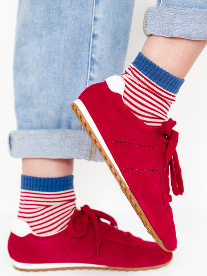 Shu Shop Vegan Suede Lace Up Sneaker - Freckled Poppy