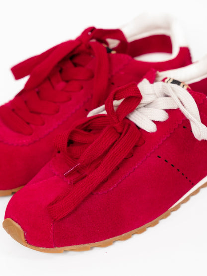 Shu Shop Vegan Suede Lace Up Sneaker - Freckled Poppy