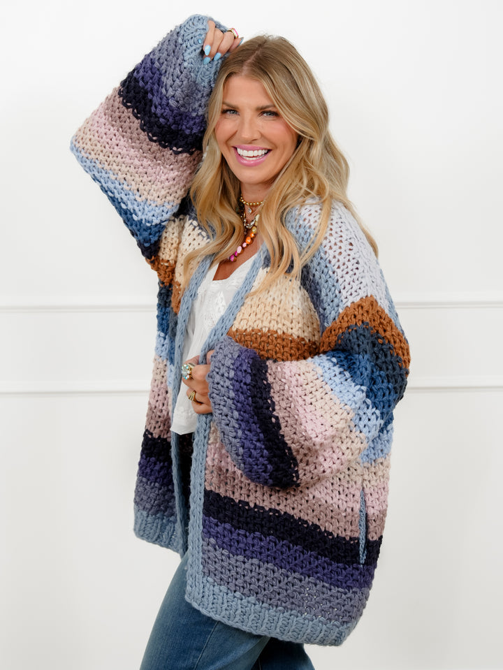 Crochet Long Sleeve Open Front Cardigan - Freckled Poppy