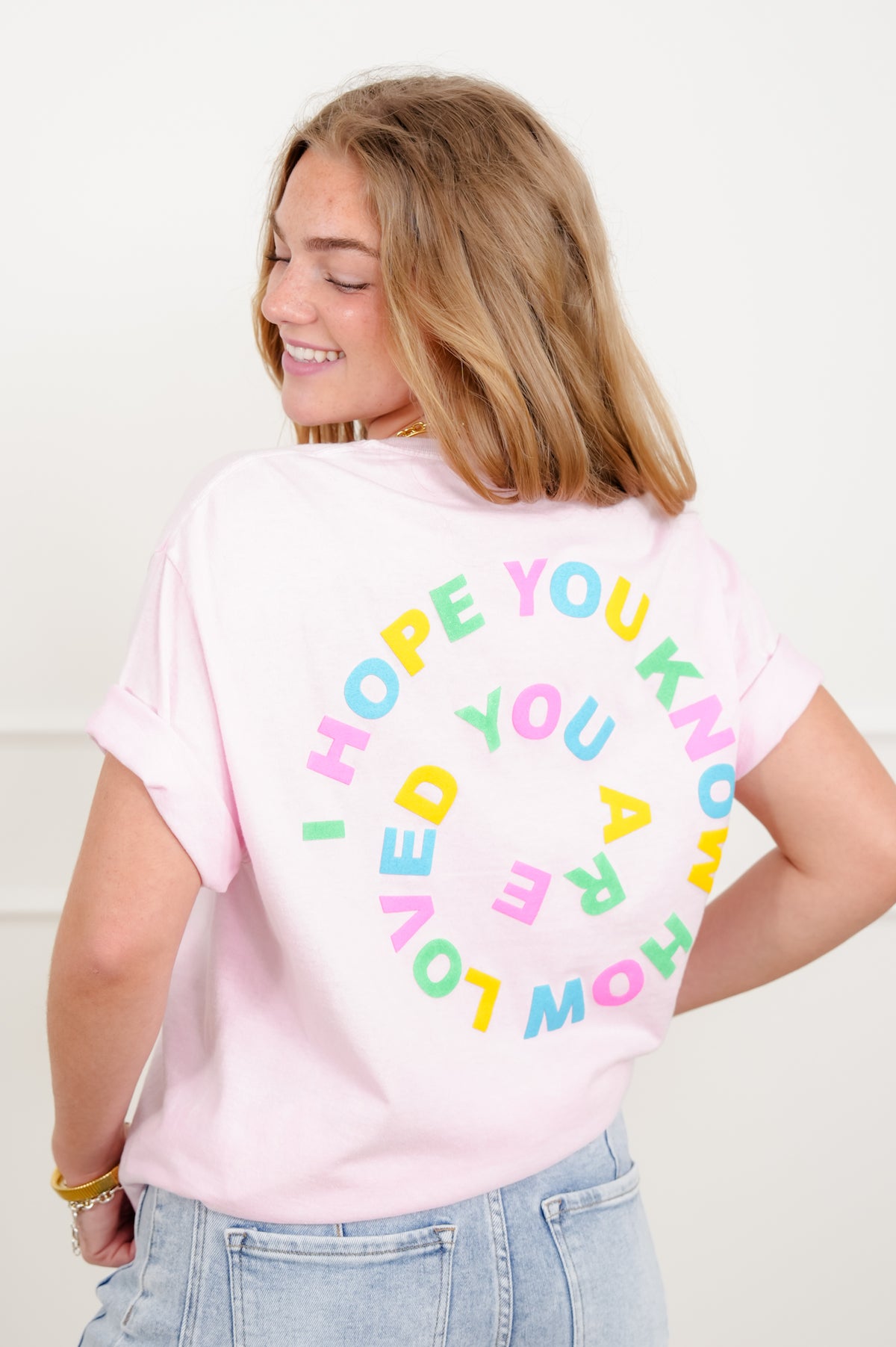 Short Sleeve "I Hope You Know How Loved You Are" Graphic Tee - Freckled Poppy
