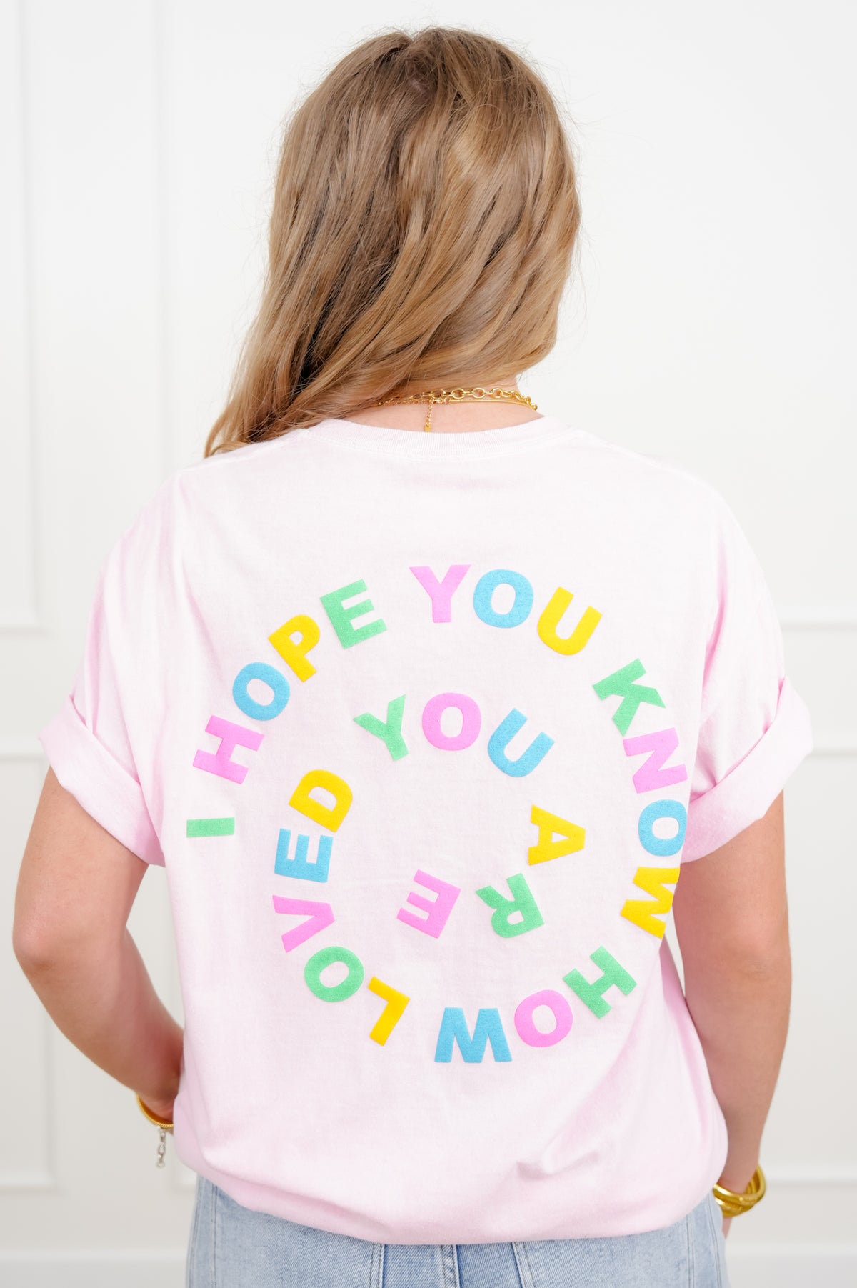 Short Sleeve "I Hope You Know How Loved You Are" Graphic Tee - Freckled Poppy