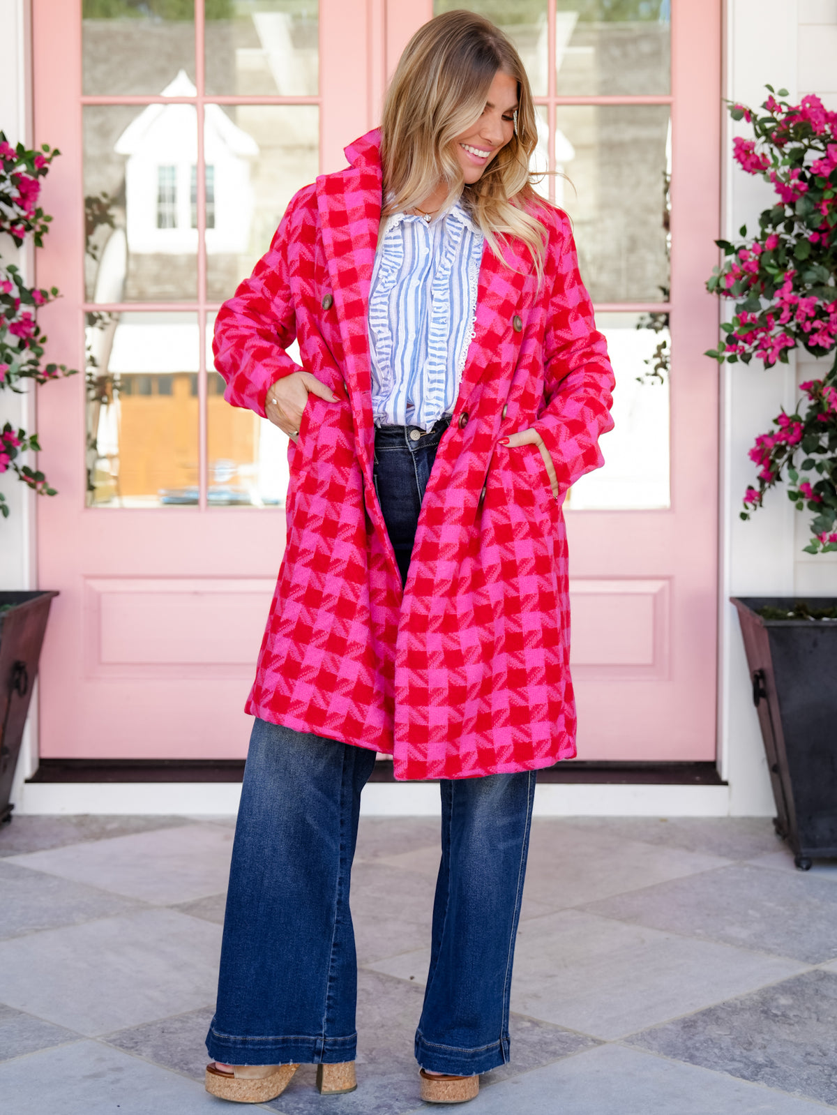 Restock! Plus/Reg Textured Knit Long Sleeve Button Down Long Jacket