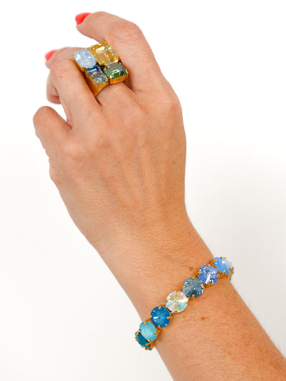 TOVA Croatia Blue Crystal Stretch Bracelet - Freckled Poppy