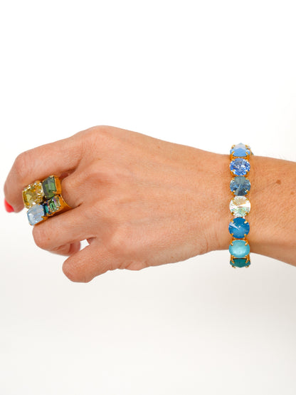 TOVA Croatia Blue Crystal Stretch Bracelet - Freckled Poppy