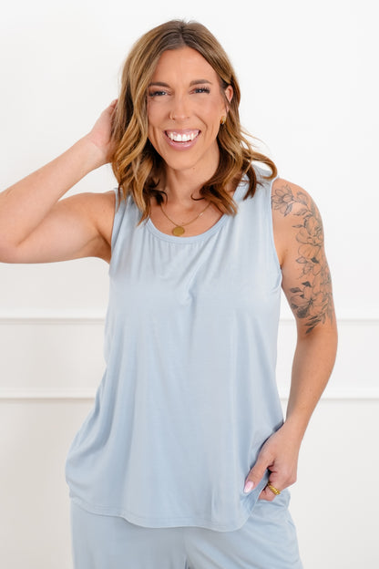 Light Blue Solid Modal Tank - Freckled Poppy