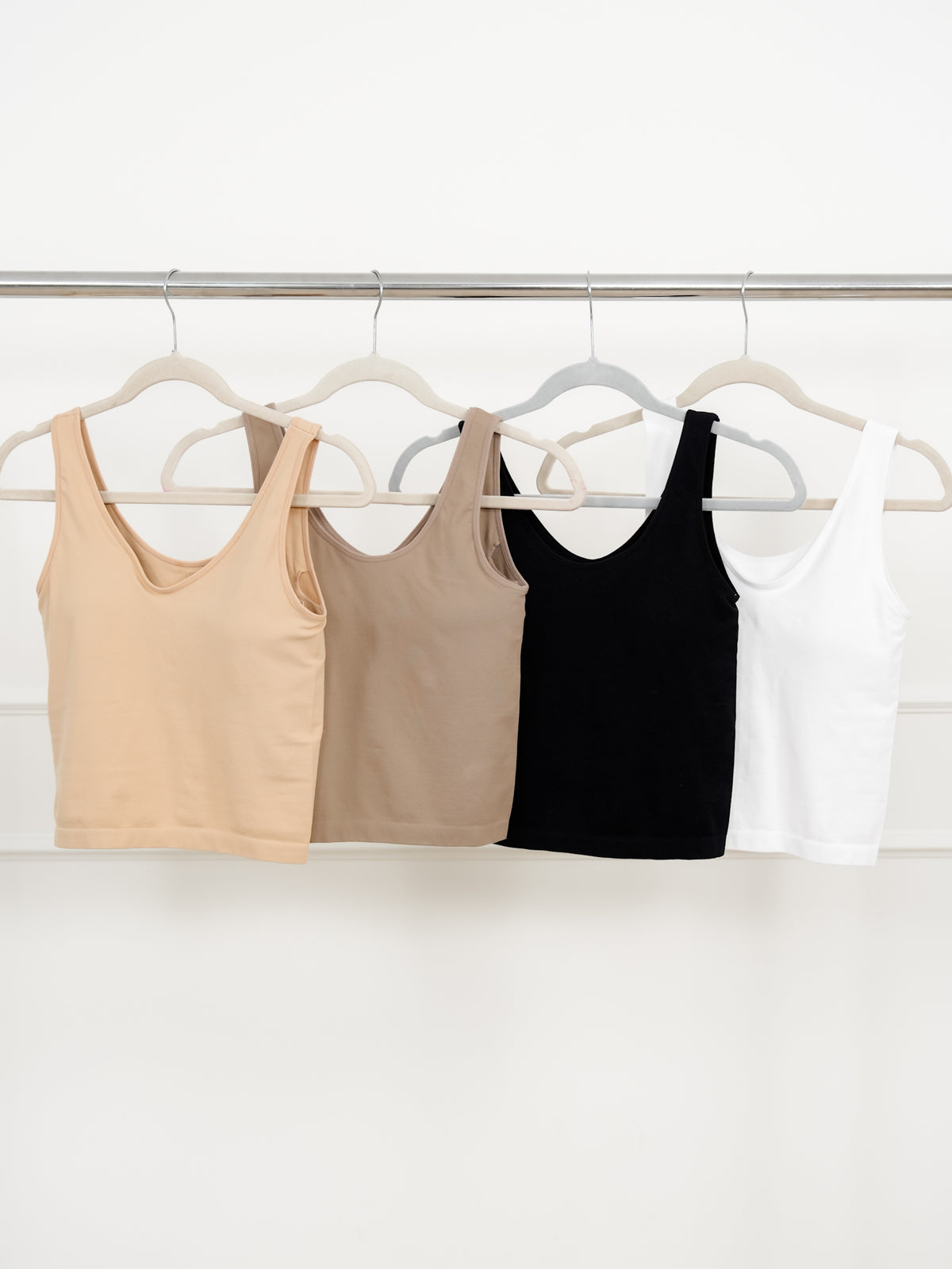 Door Buster! Plus/Reg Solid Tank Top with Built-In Bra - Freckled Poppy