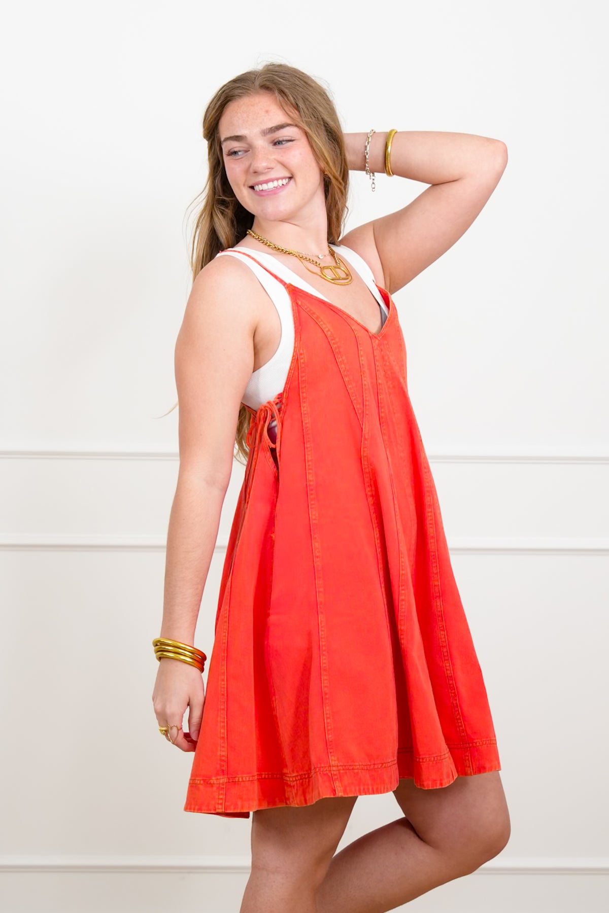 Sleeveless Wide Leg Shorts Romper - Freckled Poppy