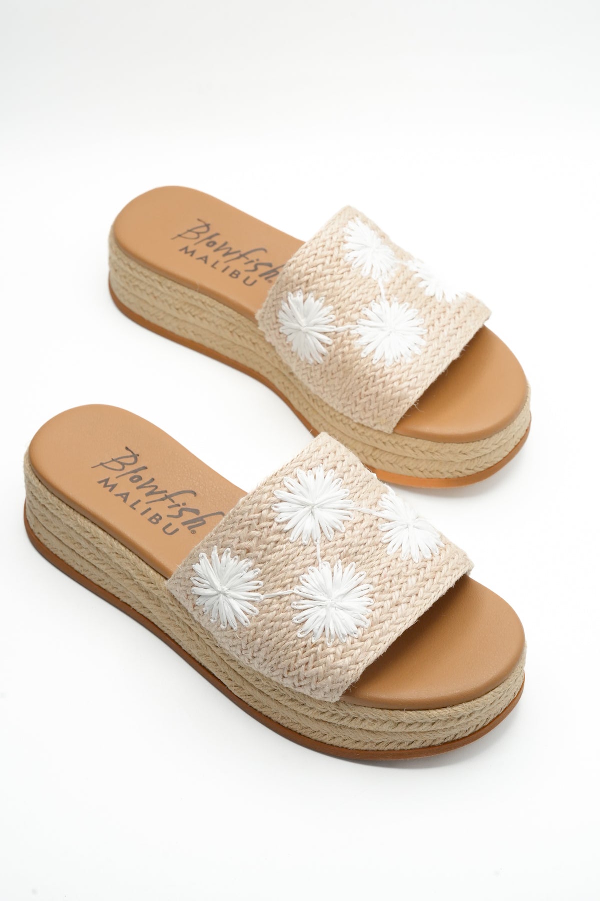 Blowfish Braided Raffia Floral Espadrille Wedge Sandal - Freckled Poppy