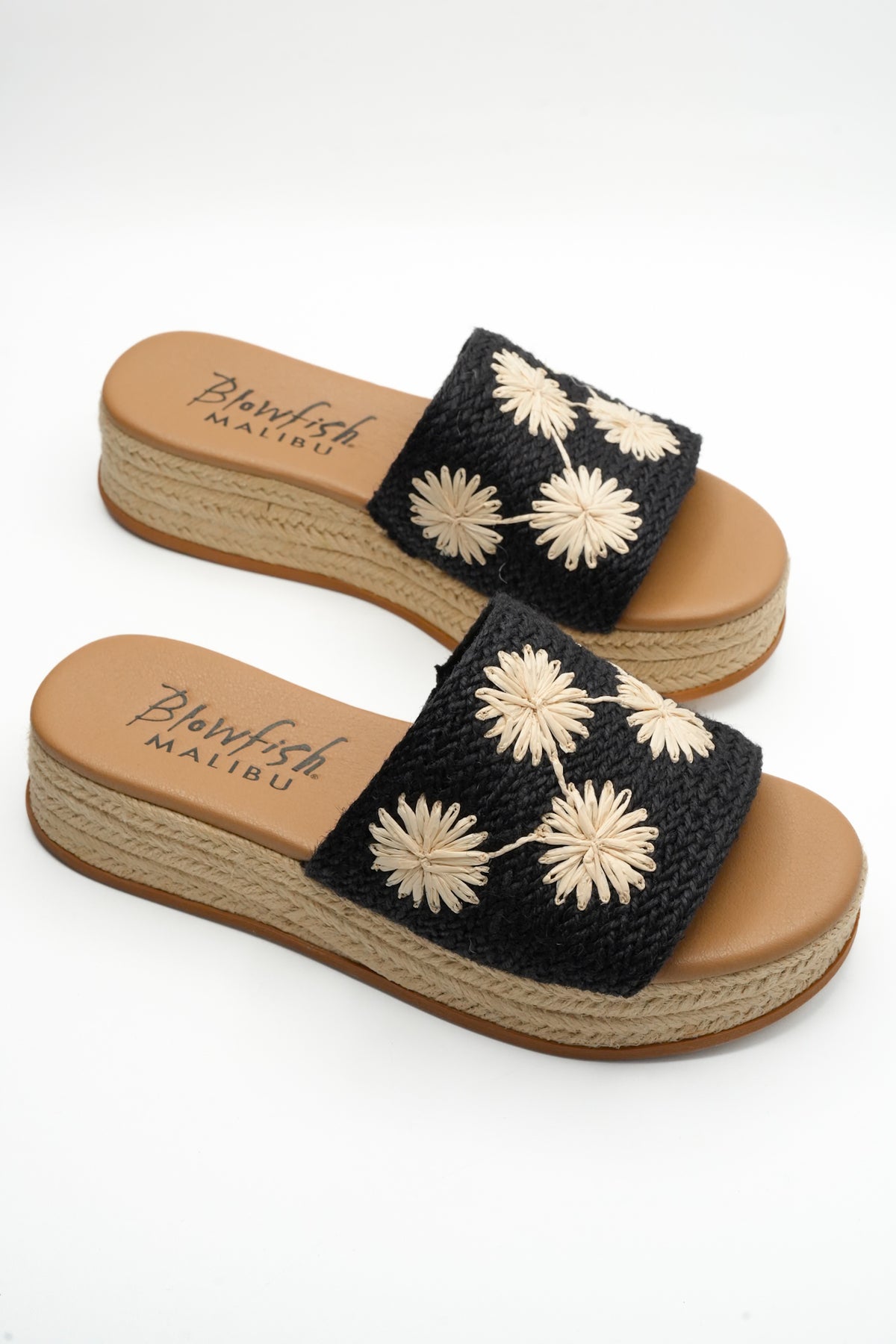 Blowfish Braided Raffia Floral Espadrille Wedge Sandal - Freckled Poppy