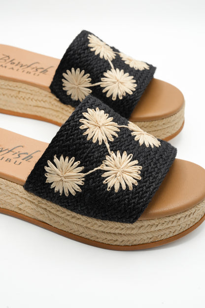 Blowfish Braided Raffia Floral Espadrille Wedge Sandal - Freckled Poppy
