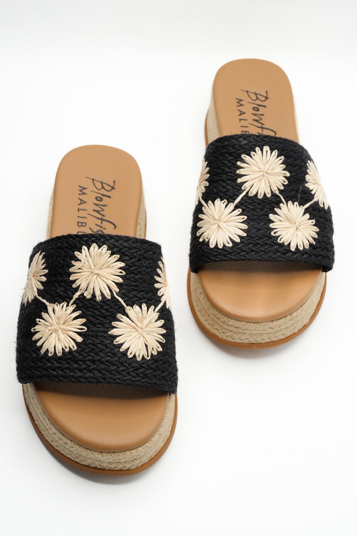 Blowfish Braided Raffia Floral Espadrille Wedge Sandal - Freckled Poppy