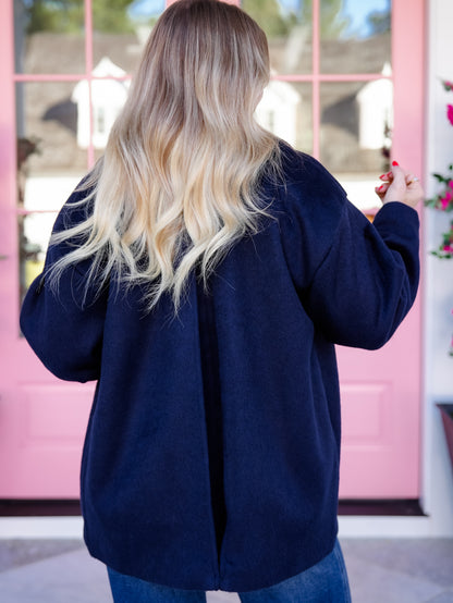 Navy Long Sleeve Double Breasted Pea Coat