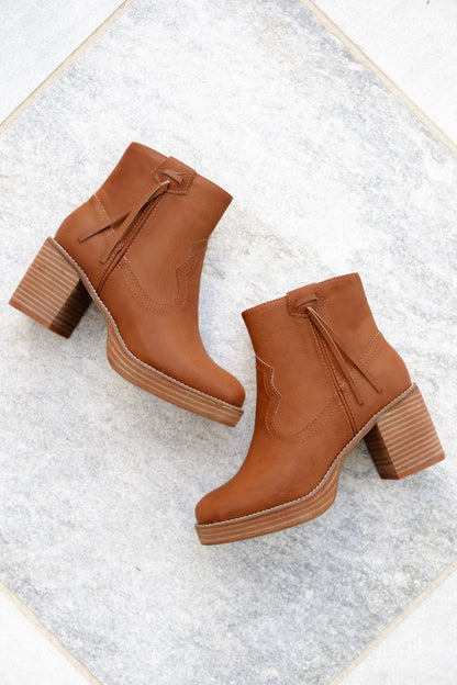 Yellow Box Western Inspired Vegan Leather Ankle Boot - Freckled Poppy