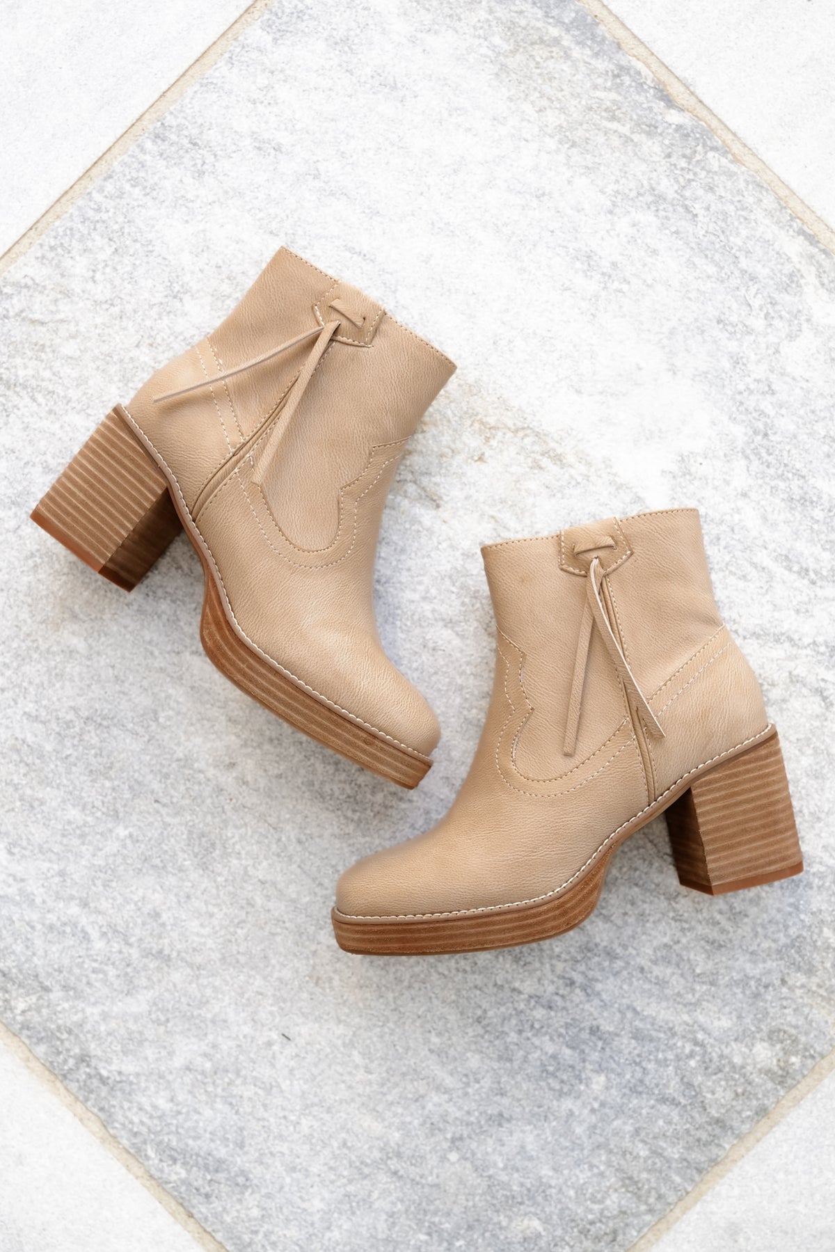 Yellow Box Western Inspired Vegan Leather Ankle Boot - Freckled Poppy