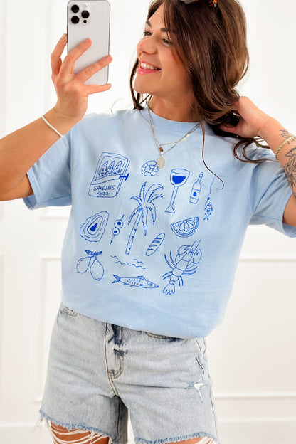 Plus/Reg Coastal Print Short Sleeve Graphic Tee - Freckled Poppy