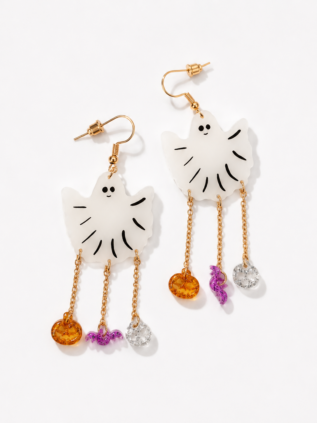 Halloween Ghost Dangle Acrylic Earrings - Freckled Poppy