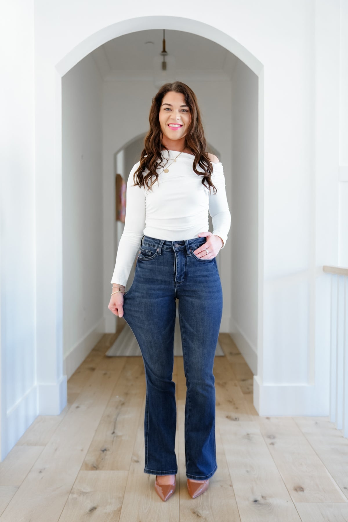 Judy Blue Meant for You Multi Inseam Tummy Control Bootcut Jeans - Freckled Poppy