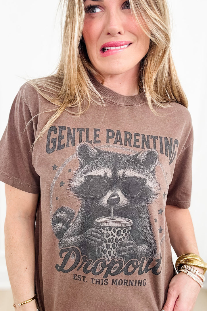 Plus/Reg Short Sleeve "Gentle Parenting Dropout" Graphic Tee - Freckled Poppy