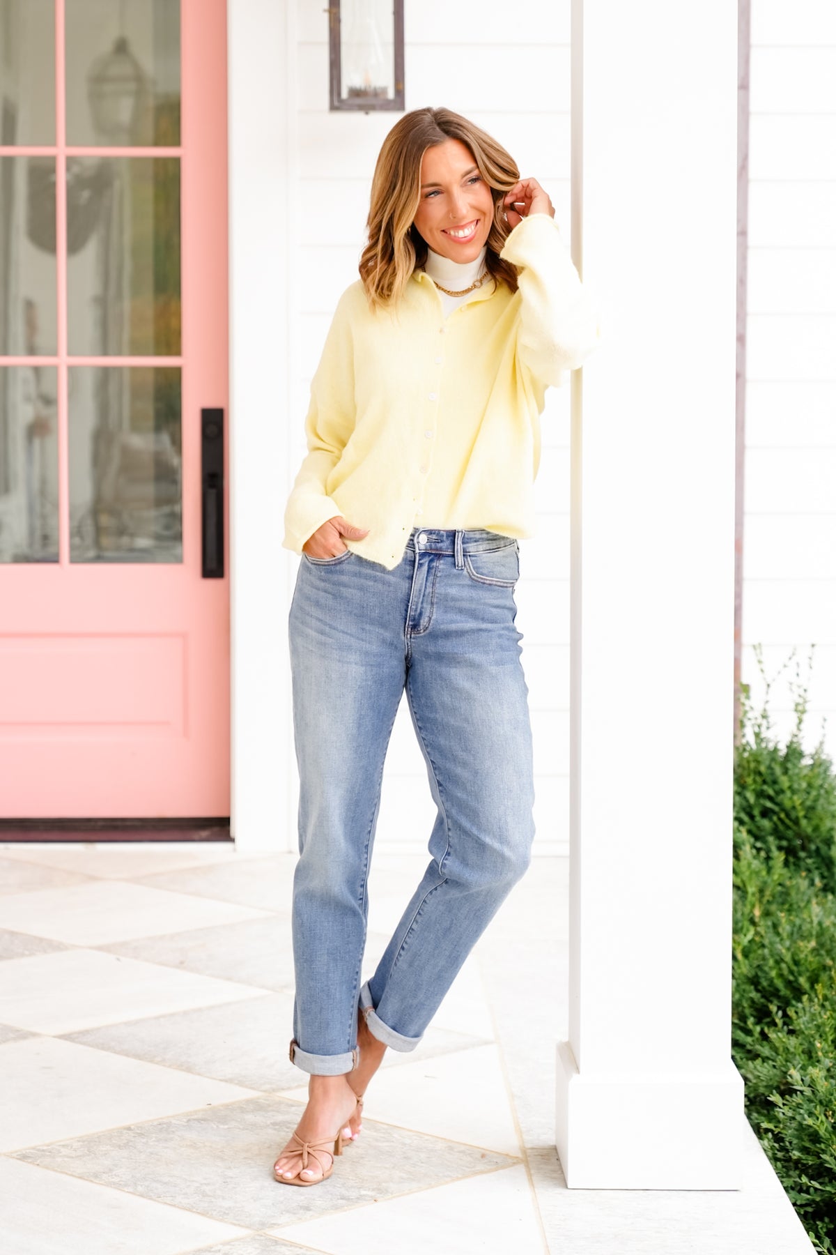 Judy Blue Mid Rise Medium Wash Boyfriend Jeans - Freckled Poppy