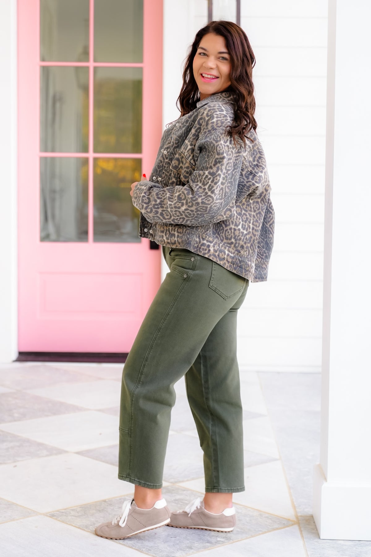 Mica High Rise Green Ankle Straight Leg Barrel Jeans - Freckled Poppy