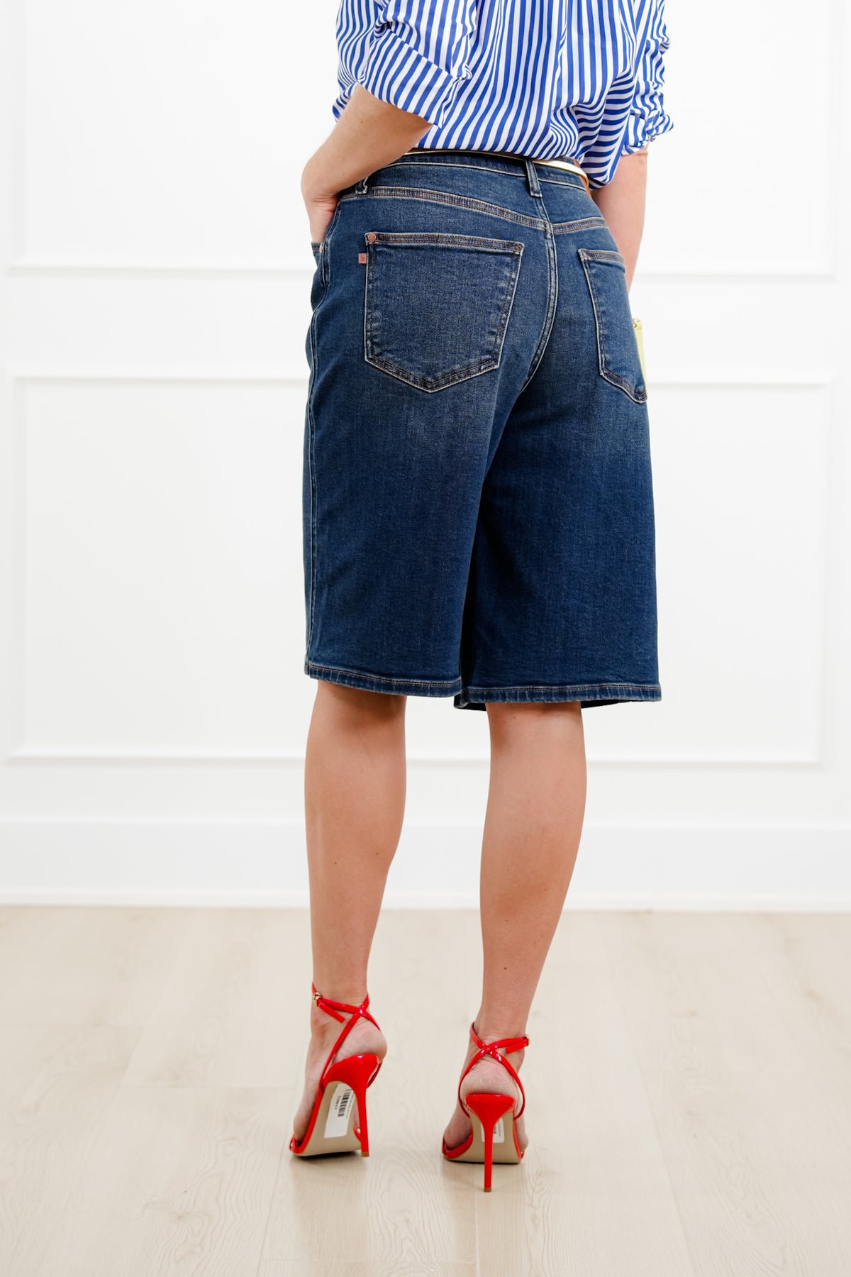 Judy Blue Dark Wash Jort - Freckled Poppy