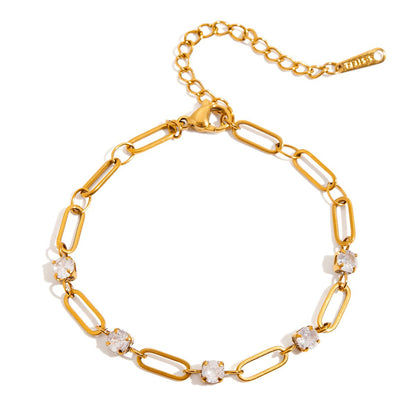 Paper Link Tennis Chain Bracelet - Freckled Poppy