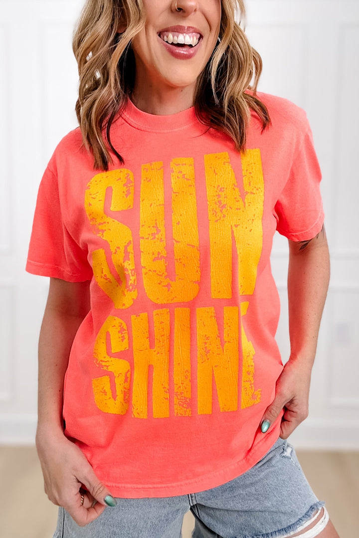 Plus/Reg Short Sleeve "Sunshine" Graphic Tee - Freckled Poppy