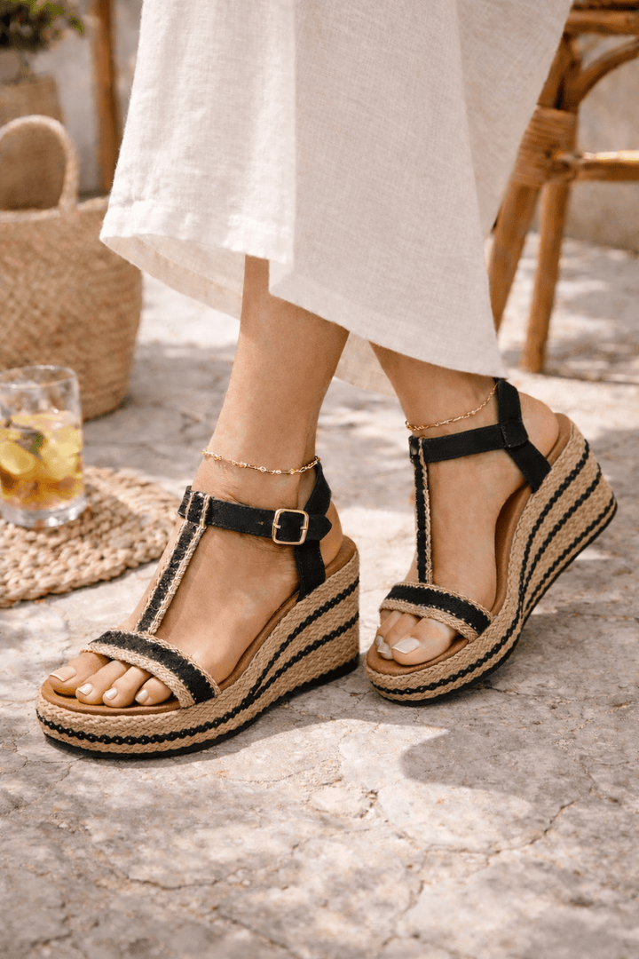 Blowfish Braided Raffia Platform Wedge Sandal - Freckled Poppy
