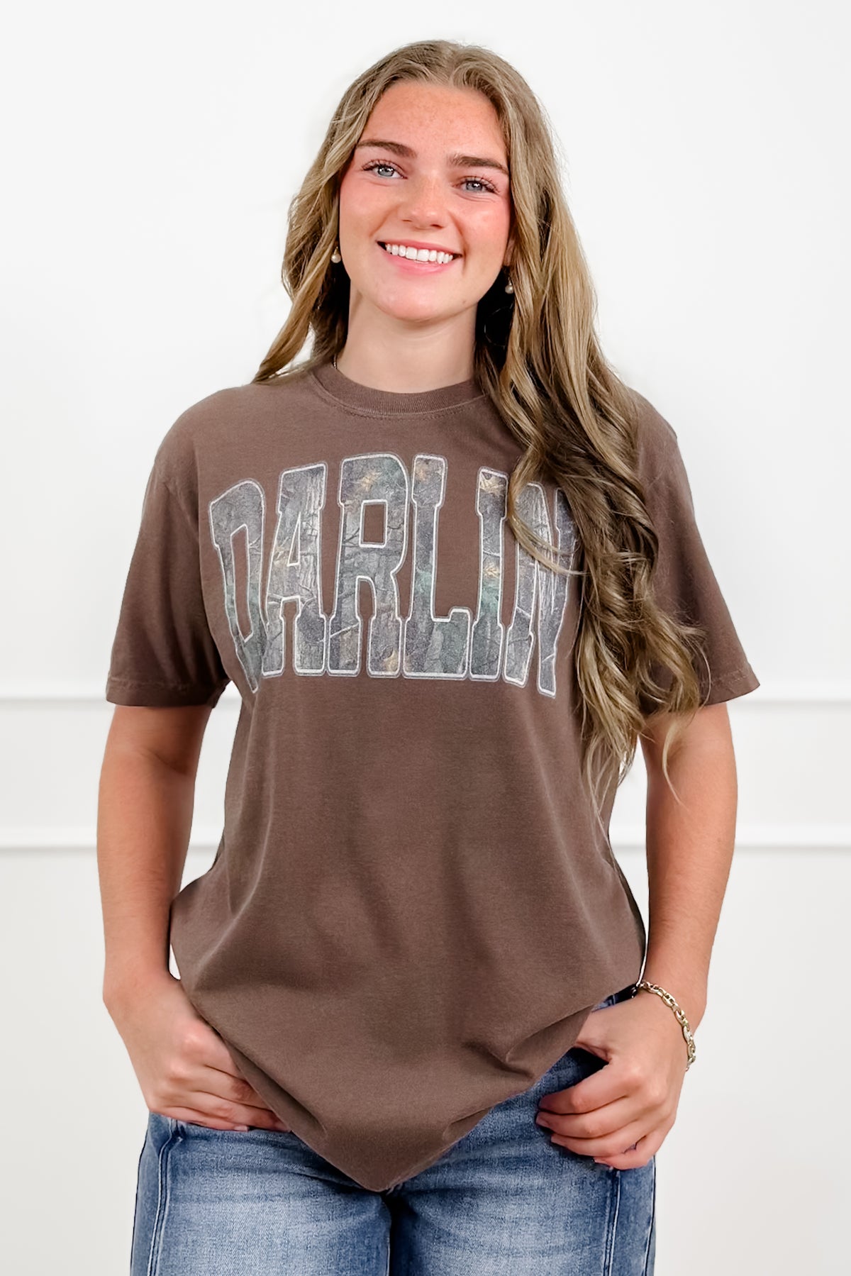 Plus/Reg Short Sleeve "Darlin'" Graphic Tee - Freckled Poppy