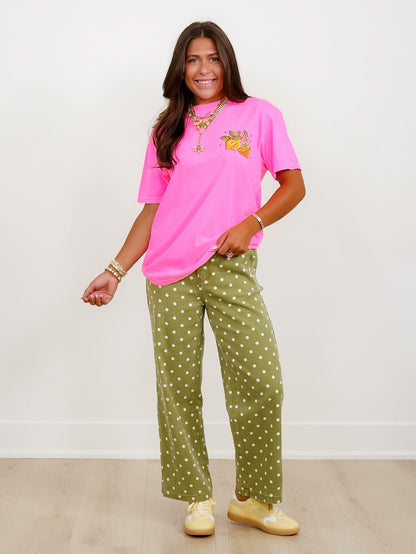 Plus/Reg Short Sleeve Neon Pink "Easy Peasy Lemon Squeezy" Graphic Tee - Freckled Poppy