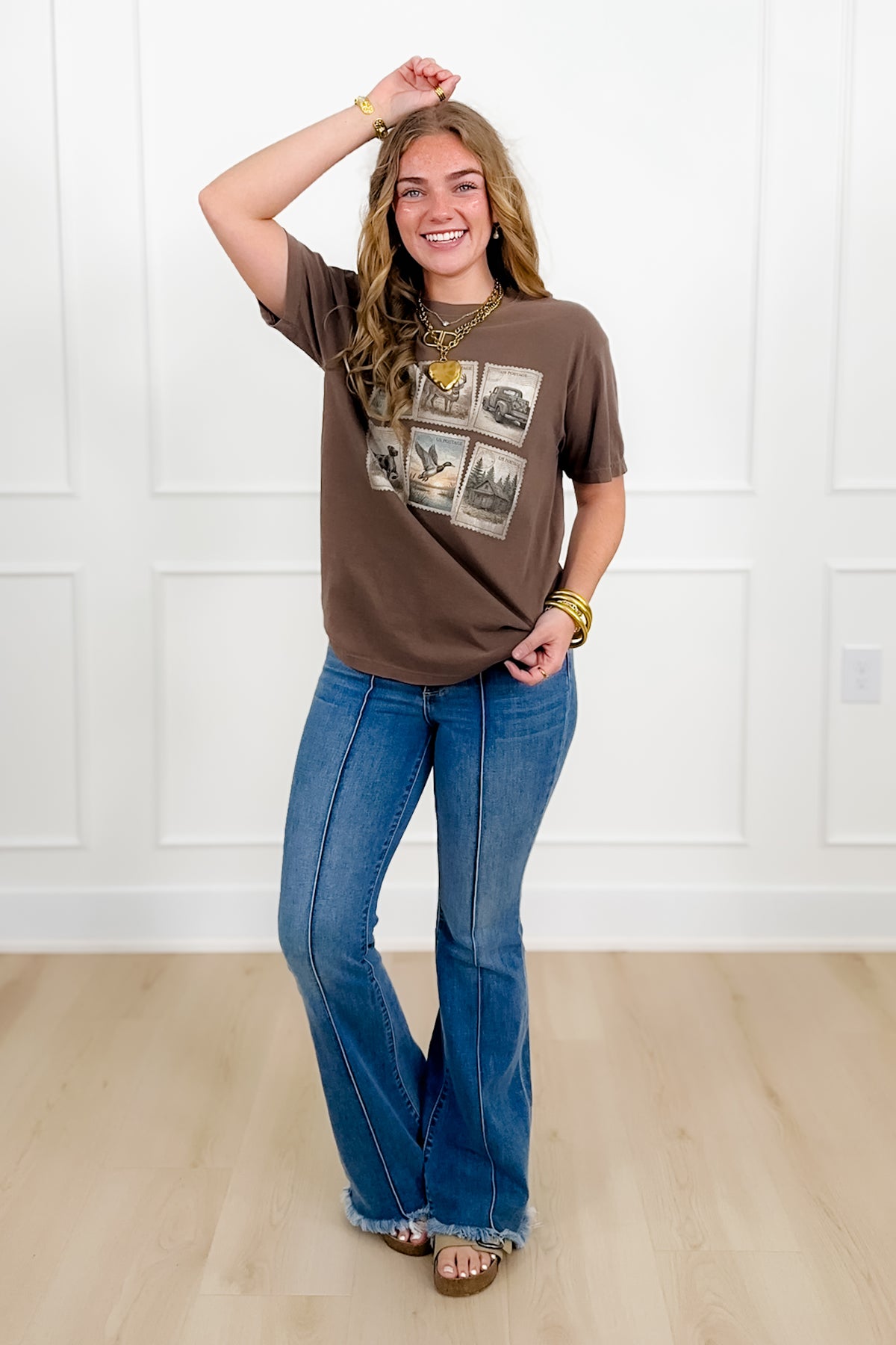 Plus/Reg Short Sleeve Duck Hunting Stamps Graphic Tee - Freckled Poppy