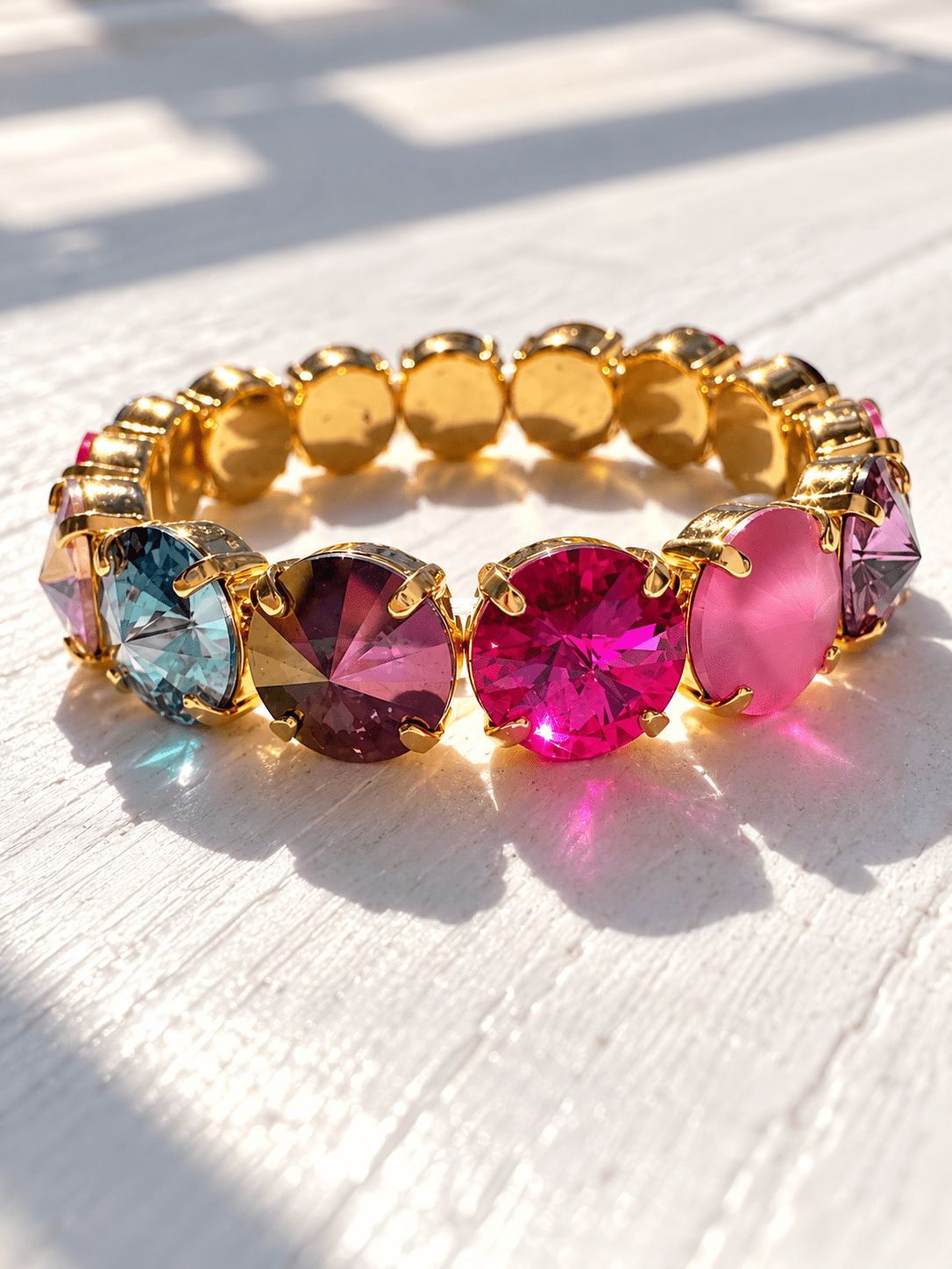 Restock! TOVA Croatia Colorful Crystal Stretch Bracelet - Freckled Poppy