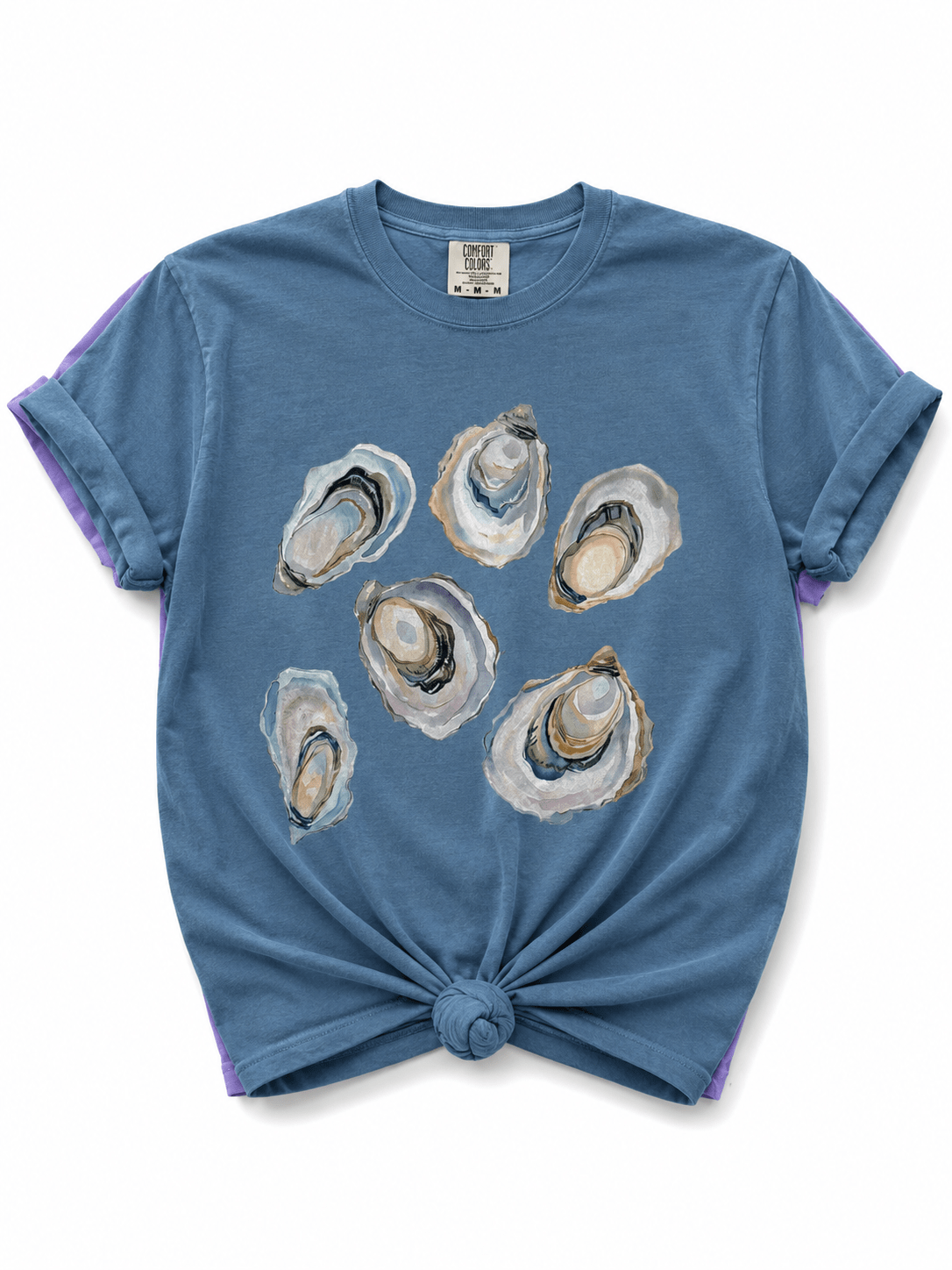 Plus/Reg Short Sleeve Watercolor Oyster Shells Graphic Tee - Freckled Poppy