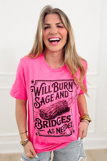 Plus/Reg Short Sleeve "Will Burn Sage and Bridges..." Graphic Tee - Freckled Poppy