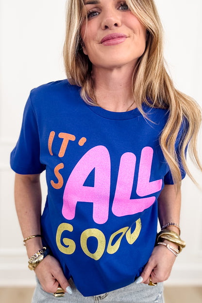 Plus/Reg Short Sleeve "It's All Good" Graphic Tee - Freckled Poppy