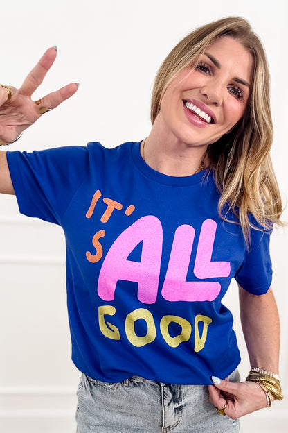 Plus/Reg Short Sleeve "It's All Good" Graphic Tee - Freckled Poppy