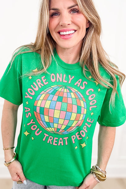 Plus/Reg Short Sleeve "You're Only As Cool..." Graphic Tee - Freckled Poppy