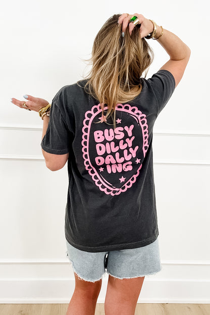 Plus/Reg Short Sleeve "Busy Dilly Dallying" Graphic Tee - Freckled Poppy