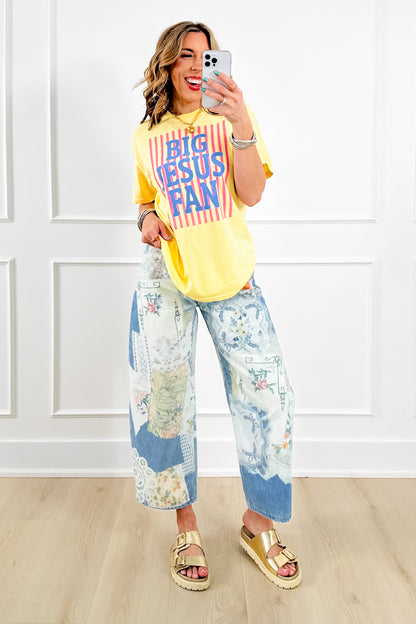 Plus/Reg Short Sleeve "Big Jesus Fan" Graphic Tee - Freckled Poppy