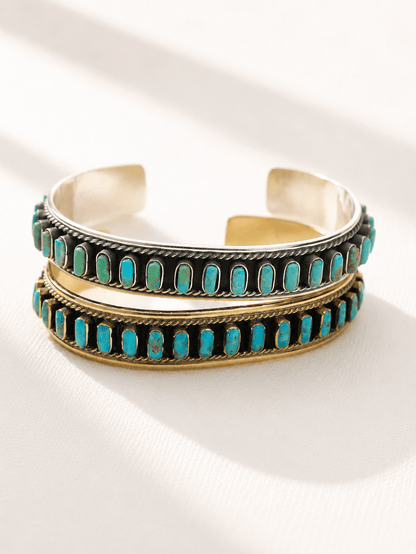 BOHO SOL Turquoise Multi Stone Cuff - Freckled Poppy
