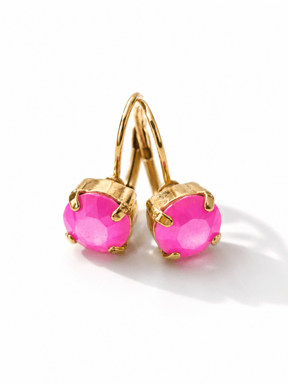 TOVA Oakland Pink Crystal Hook Earrings - Freckled Poppy