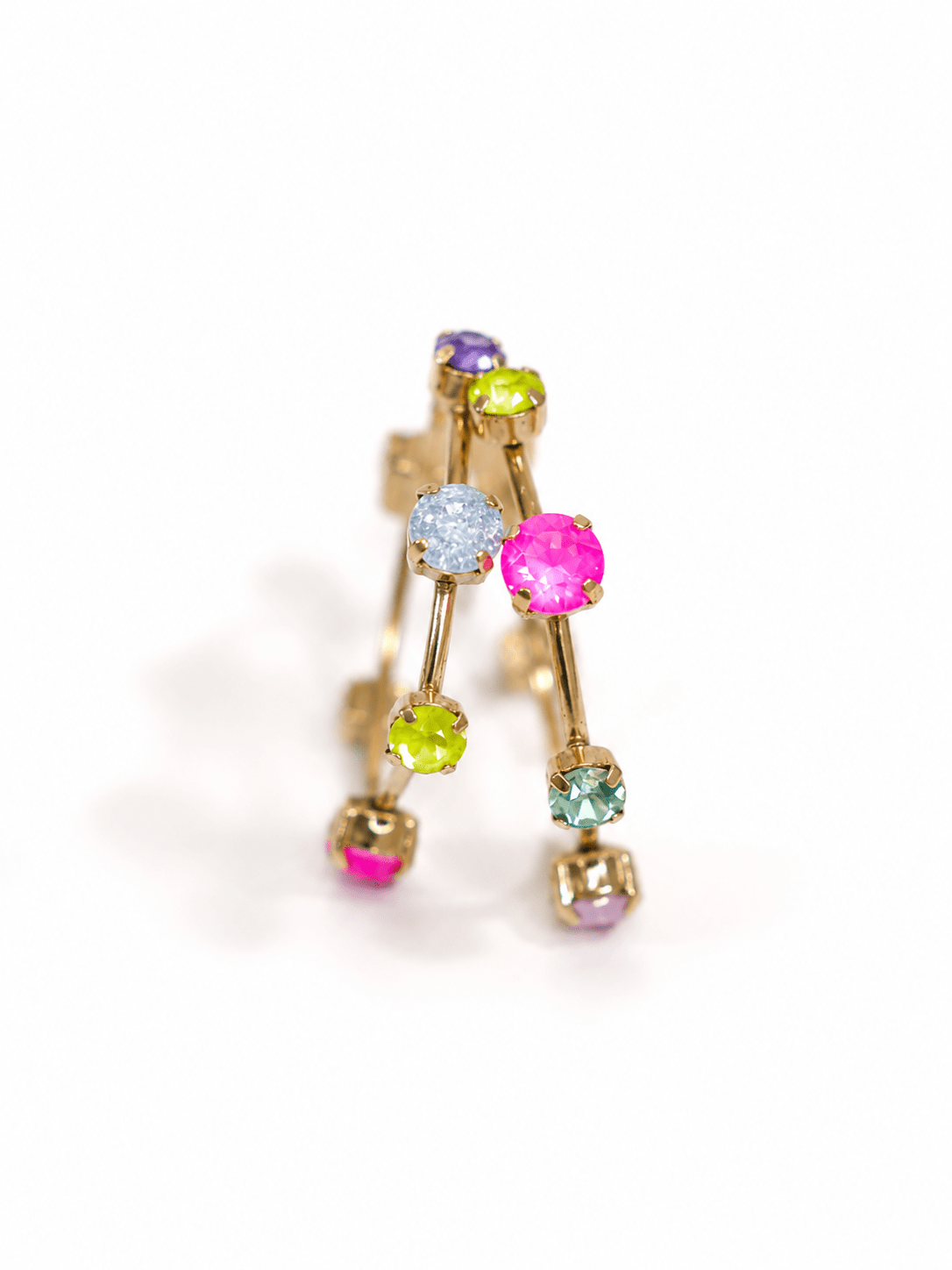 TOVA Atlia Multicolor Crystal Hoop Earrings - Freckled Poppy
