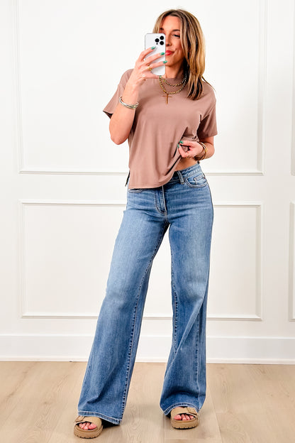 Solid Short Sleeve Crewneck Top - Freckled Poppy
