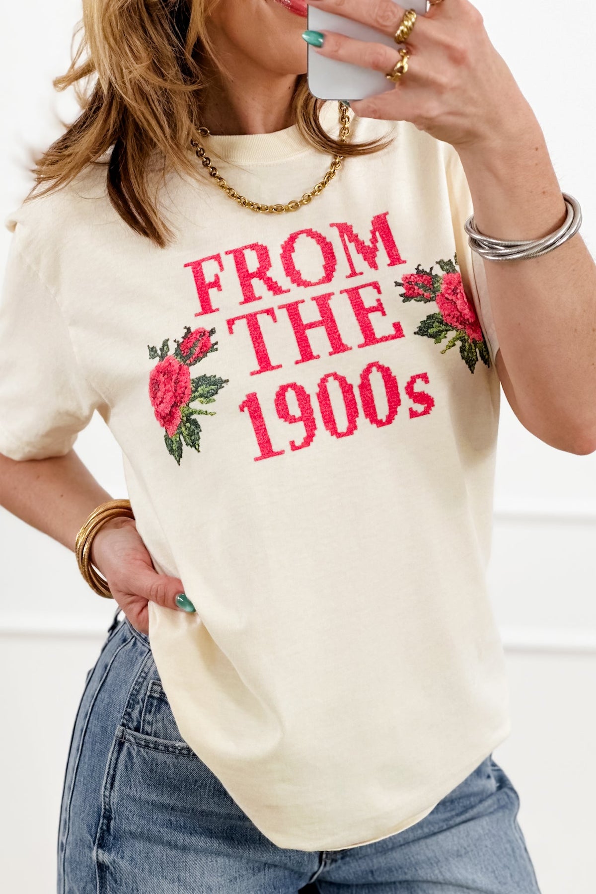 Plus/Reg Short Sleeve From the 1900s Graphic Tee - Freckled Poppy