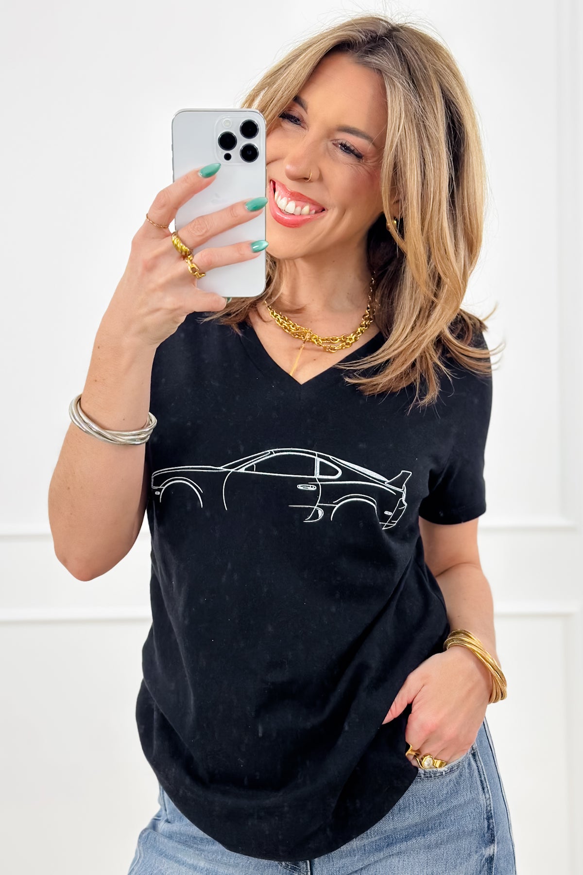 Plus/Reg Short Sleeve V Neck MK IV Supra Graphic Tee - Freckled Poppy