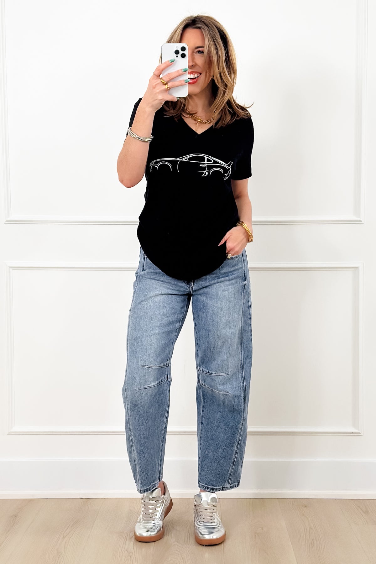 Plus/Reg Short Sleeve V Neck MK IV Supra Graphic Tee - Freckled Poppy