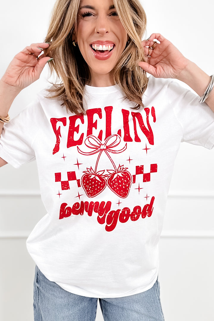 Plus/Reg Short Sleeve "Feelin Berry Good" Graphic Tee - Freckled Poppy