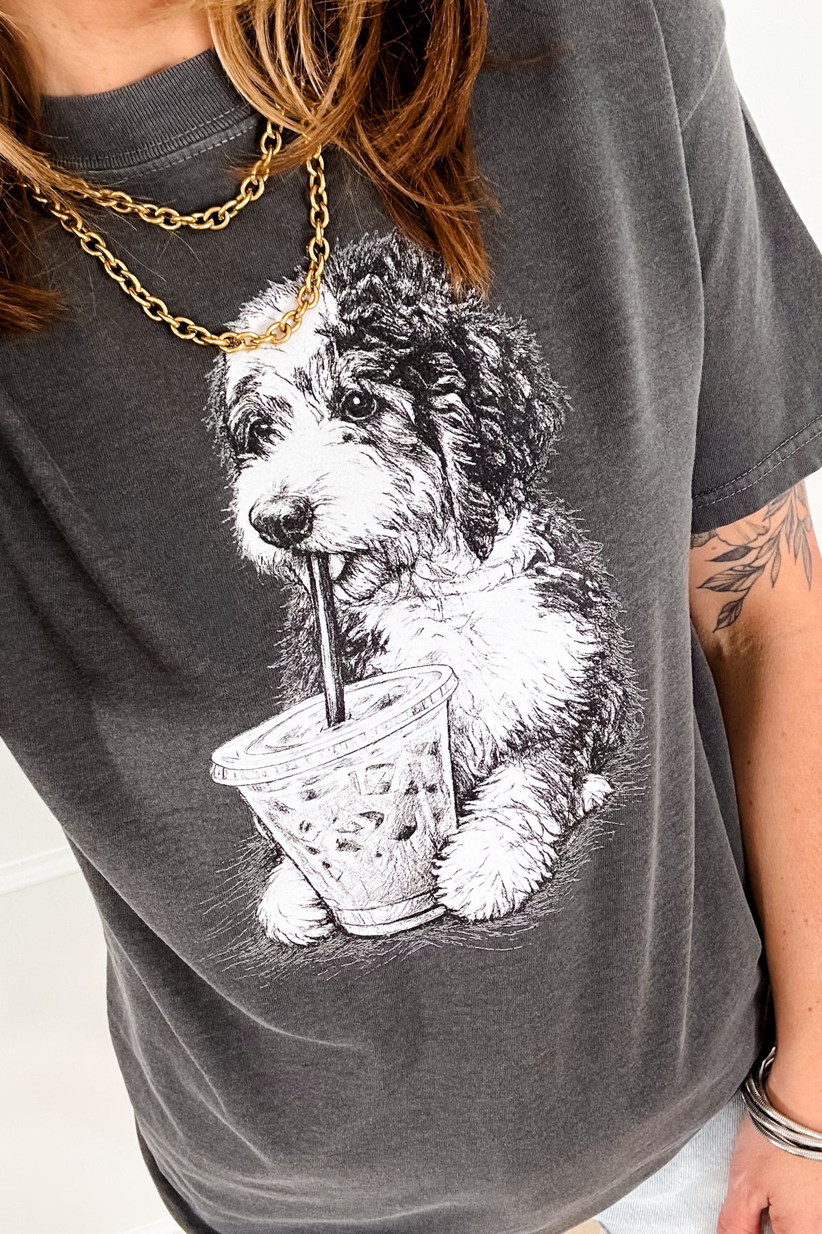 Plus/Reg Short Sleeve "Ringo" Graphic Tee - Freckled Poppy