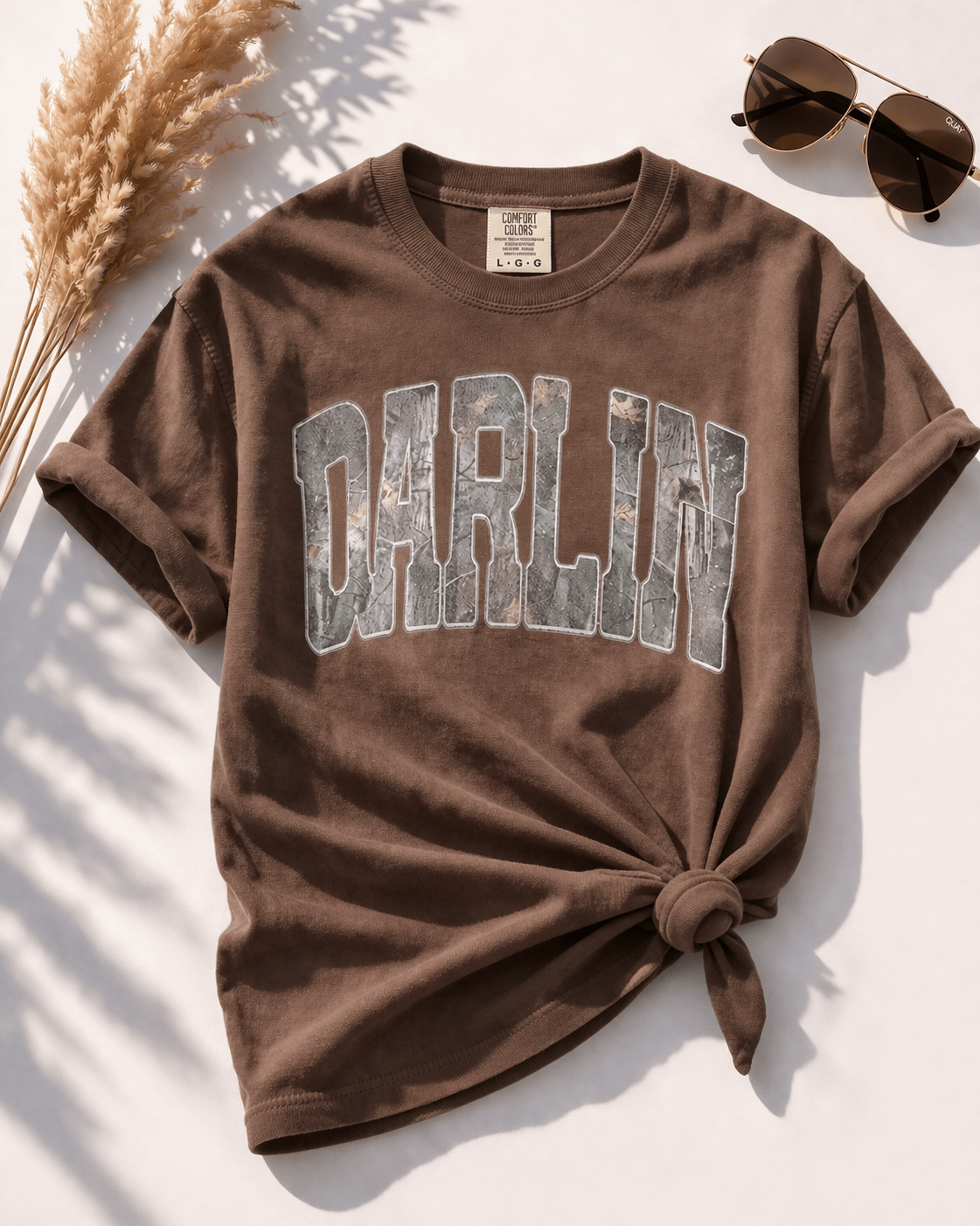 Plus/Reg Short Sleeve "Darlin'" Graphic Tee - Freckled Poppy