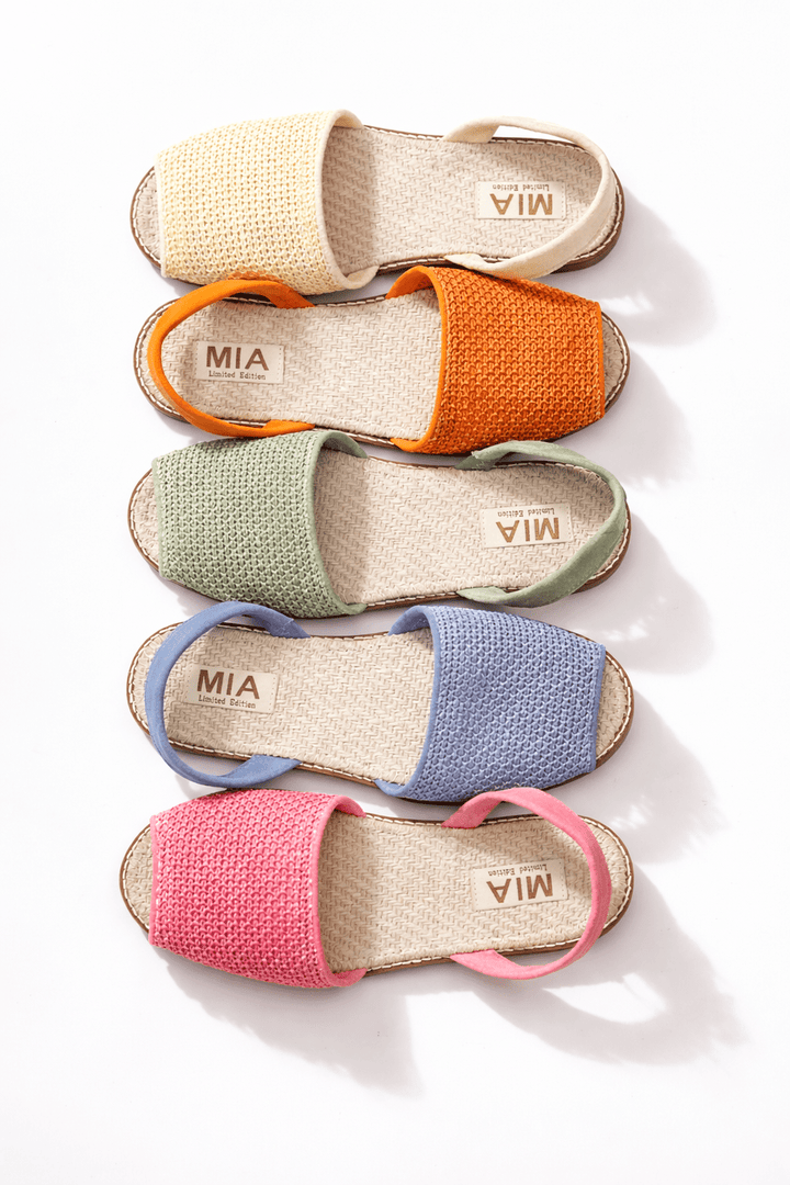 MIA Textured Fabric Slingback Comfort Flat - Freckled Poppy
